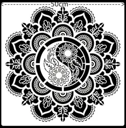 50*50 cm size craft mandala Tai Chi Bagua for painting diy stencils stamped photo album embossed paper card on wood, fabric wall