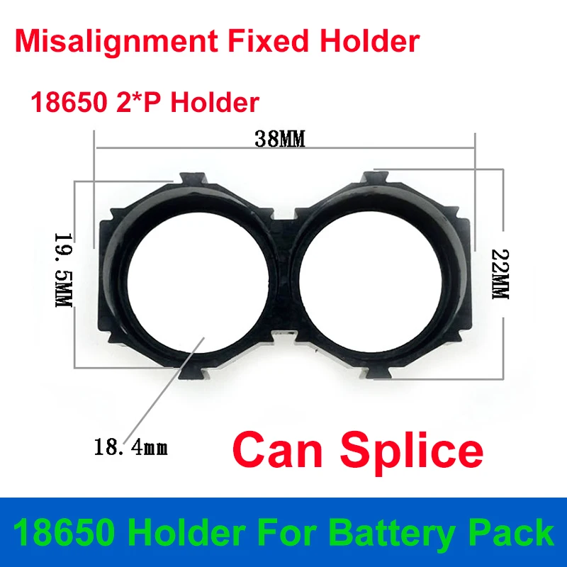 18650 Holder Misalignment Fixed Bracket Misaligned Can Be Spliced Support for DIY 18500 18450 Cell LiFePO4 Lithium Battery Pack