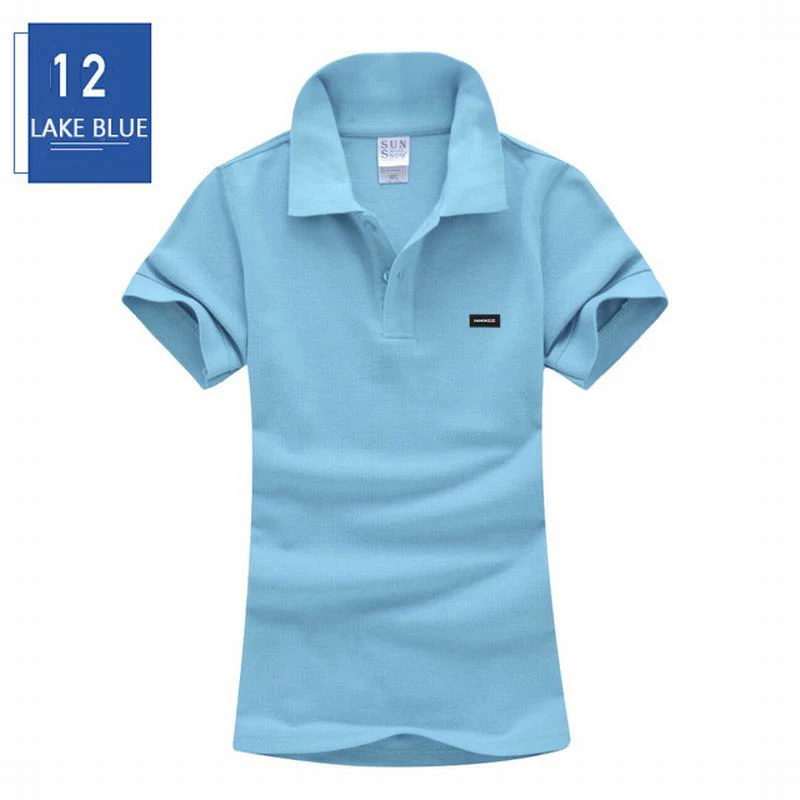 Good quality 2020 Summer Womens Short Sleeve Polos Shirts Casual Womens Tees Cotton Polos Shirts Fashion Lady Clothing S XXL