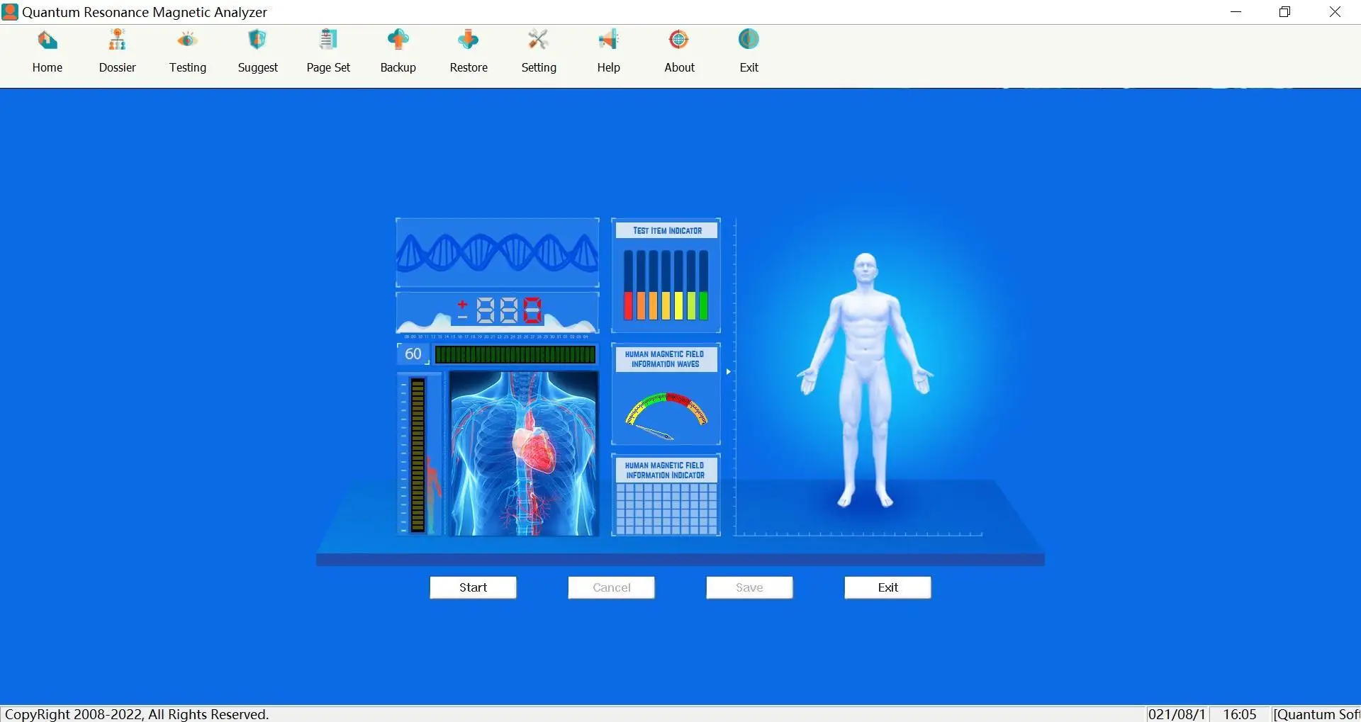 62 Reports Bioscan Quantum Analyzer Machine Magnetic Resonance Full Body Analysis Resonant Health Device with Hand Senser