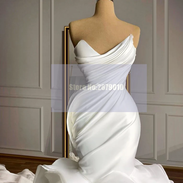 Elegante Senza Spalline Abiti Da Sposa Mermaid Pavimento-Lunghezza Abito Da Sposa Abito Da Sposa vestido noiva sereia Divisione Medio Oriente