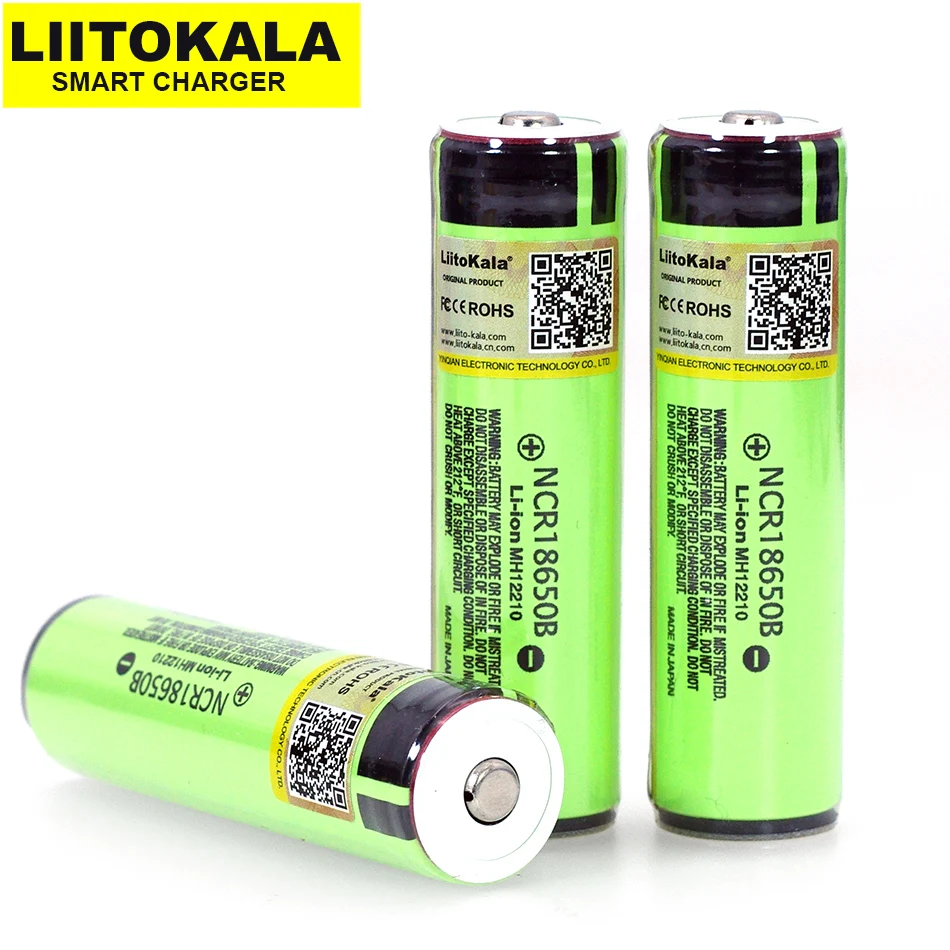 liitokala ncr18650b 3.7v 3400mah 18650 rechargeable lithium battery suitable for flashlight (without pcb) Power bank equipment