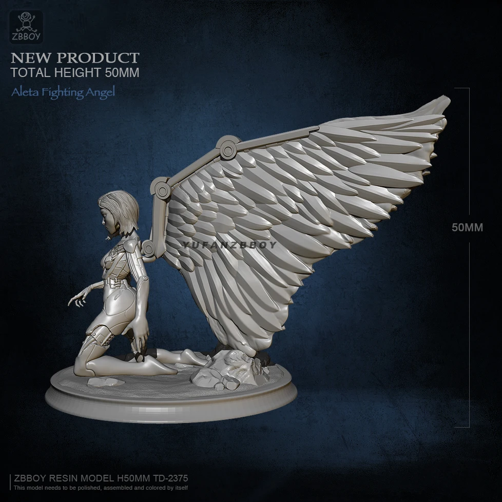 50mm Resin model kits Goddess wings Self-assembly TD-2375