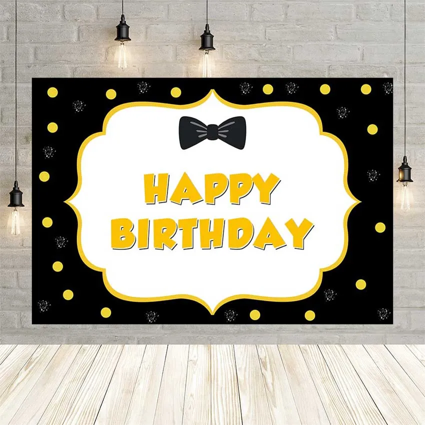 

Avezano Photography Backdrops Boy Birthday Party Decoration Gold Polka Dot Black Photozone Background Photo Studio Photophone