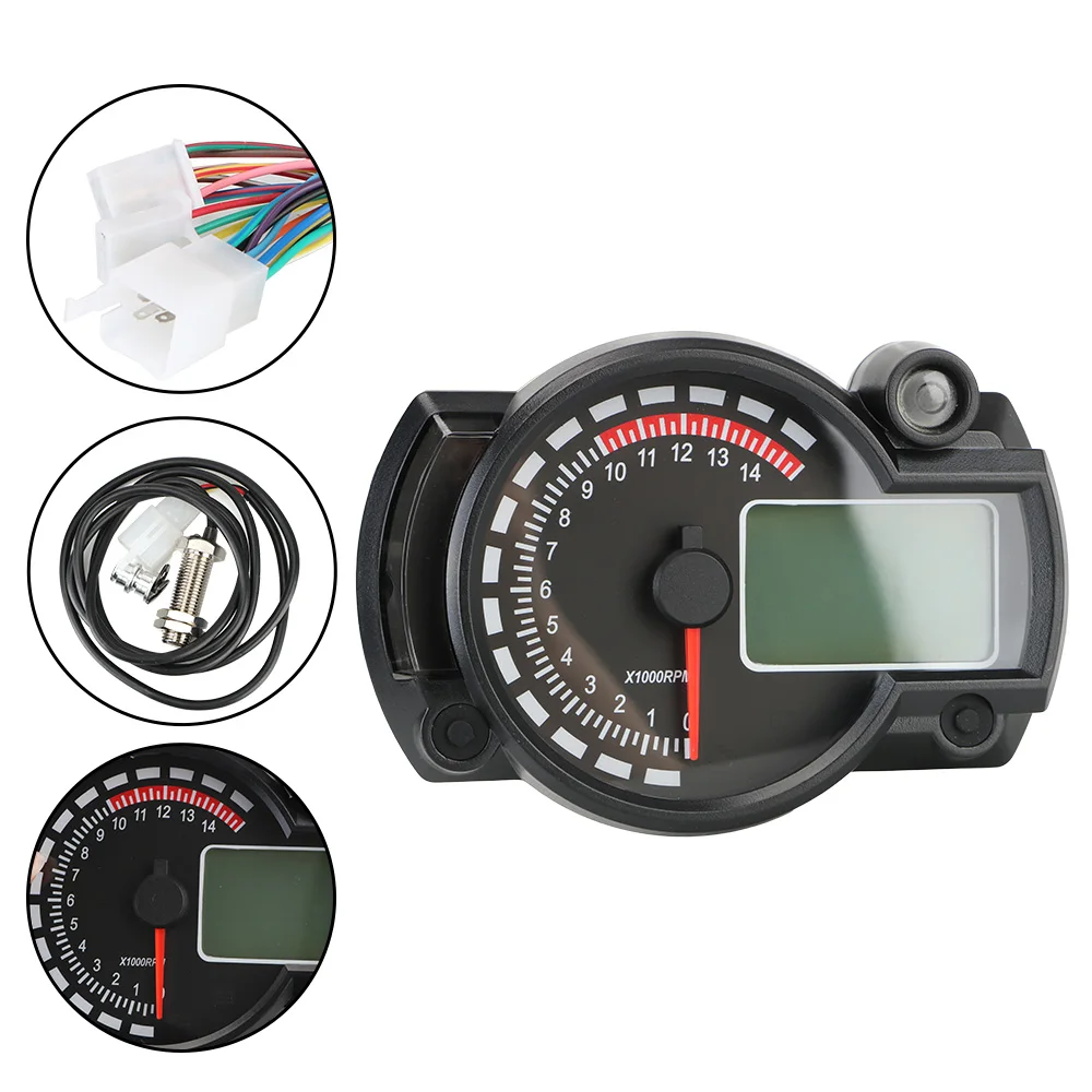 Max 299km/h 7 cores lcd digital odômetro velocímetro da motocicleta sujeira pit bike bitola moto dashboard meter acessórios