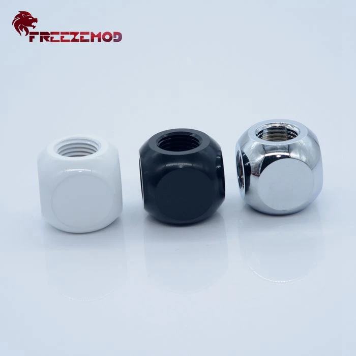 FREEZEMOD HDTD-3STB G1/4'' cube Black brass 3-way adapter for computer water cooling system computer pc water cooler fitting.