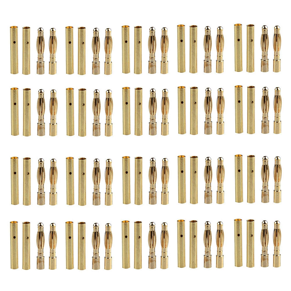 10pair/lot 2.0mm 3.0mm 3.5mm 4.0mm 5.0mm 5.5mm 6.0mm 6.5mm 8.0MM Gold Bullet Banana Connector plug for ESC Lipo RC battery Motor