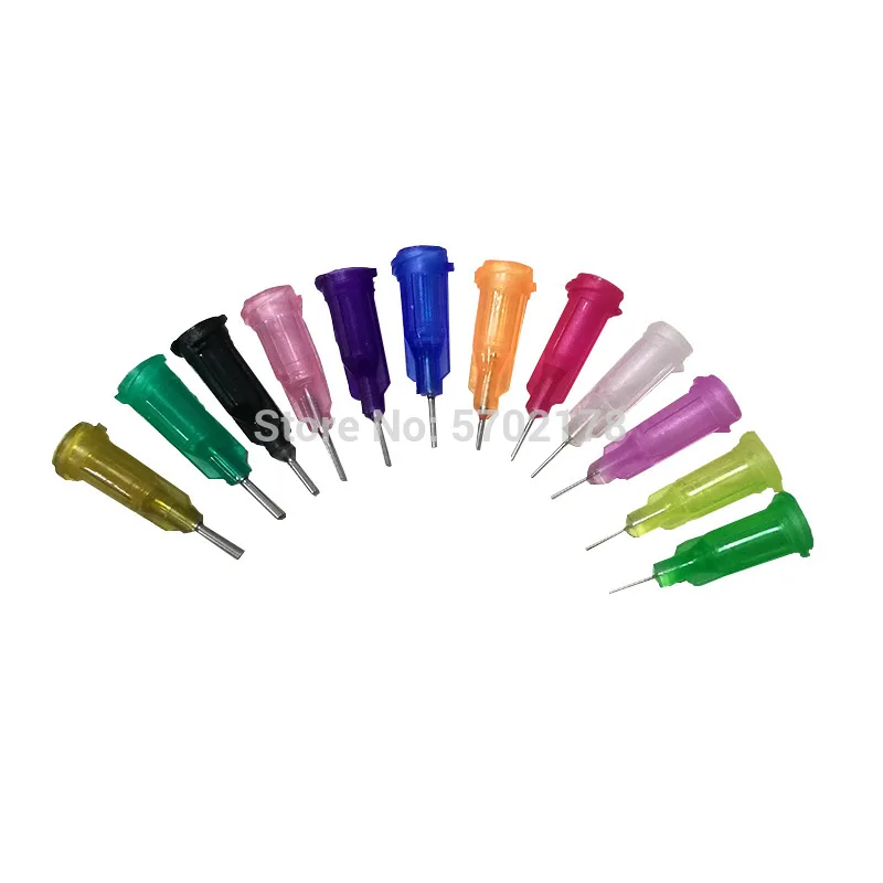 Dispensador de agulhas de plástico com 100 peças, dispensador de agulhas de precisão, suprimentos de dispensação, parafuso de assento de plástico, agulha de distribuição, 1/4 polegadas