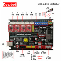 Doesbot GRBL1.1 4-Axis Stepper Motor  Control Board With 300W  Spindle With Isolation USB Driver Board For CNC Laser Engraverd