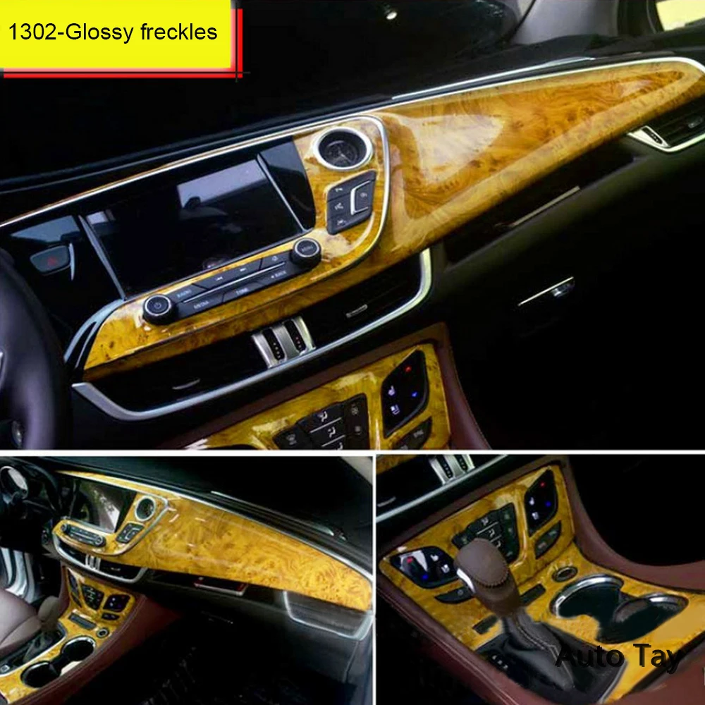 Wood Grain Film For Car Interior 30CMX100CM Waterproof DIY PVC Vinyl Sticker Decal Wrap Film High-Quality Materials Decorations