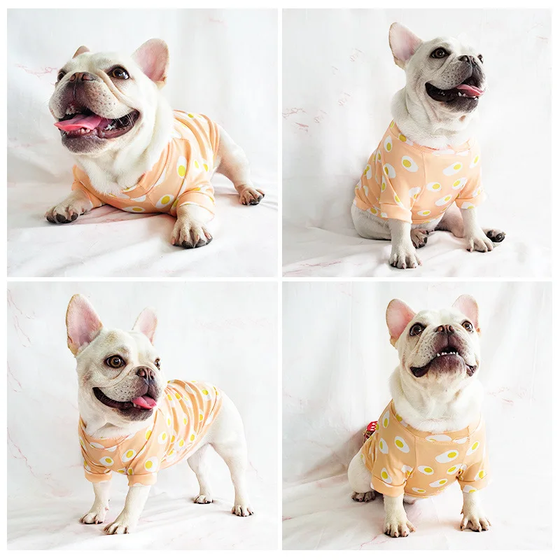 Cartoon Cute Breathable Dog Vest Printing Soft Summer Puppy Clothes for Small Dogs Fashion Pet Short Sleeve for French Bulldog