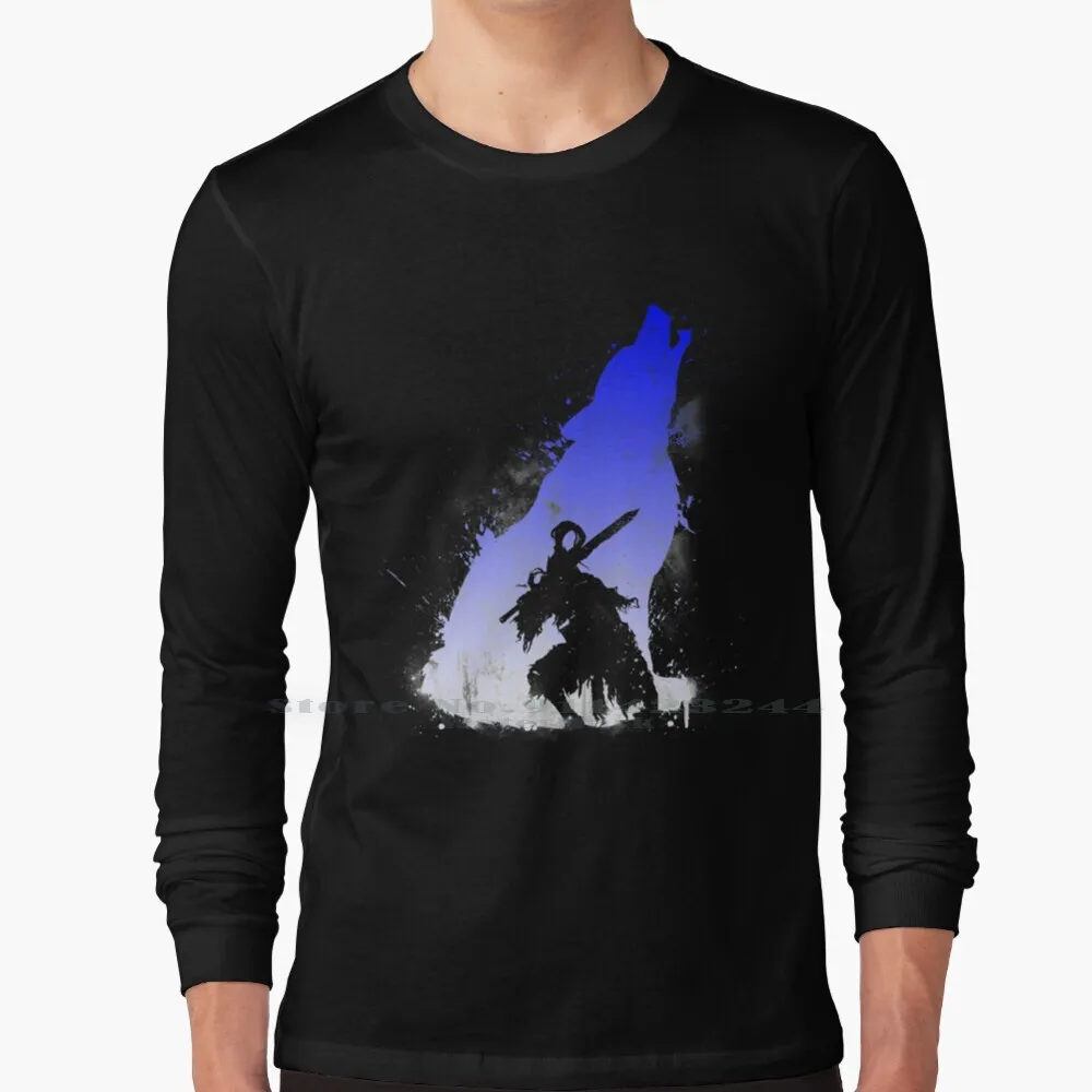 The Walker Of Abyss ( Version Blue / White ) 100% Cotton Long Sleeve T Shirt Dark Souls Artorias Sif Walkerofabyss Estus