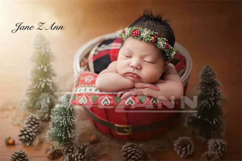 Christmas Carol Headwear Flower Series Baby studio shooting accessories newborn Photography props headband has smell