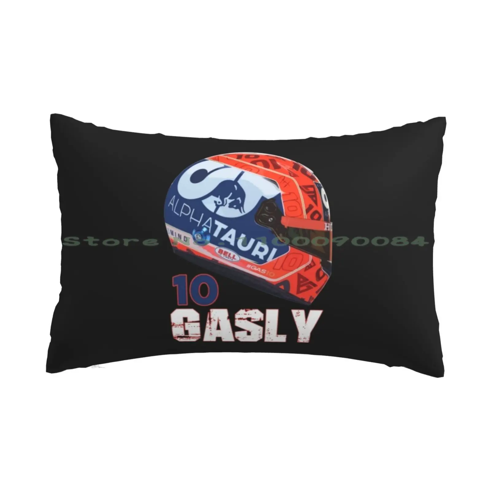 Pierre Gasly Helmet Pillow Case 20x30 50*75 Sofa Bedroom Tangerine Orange Emerald Green Blue Turquoise Aqua Geometric Diamonds