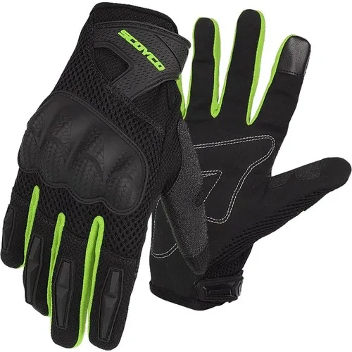 Scoyco Mc58 Summery Protected Gloves Neoprene Fabric Neon Green