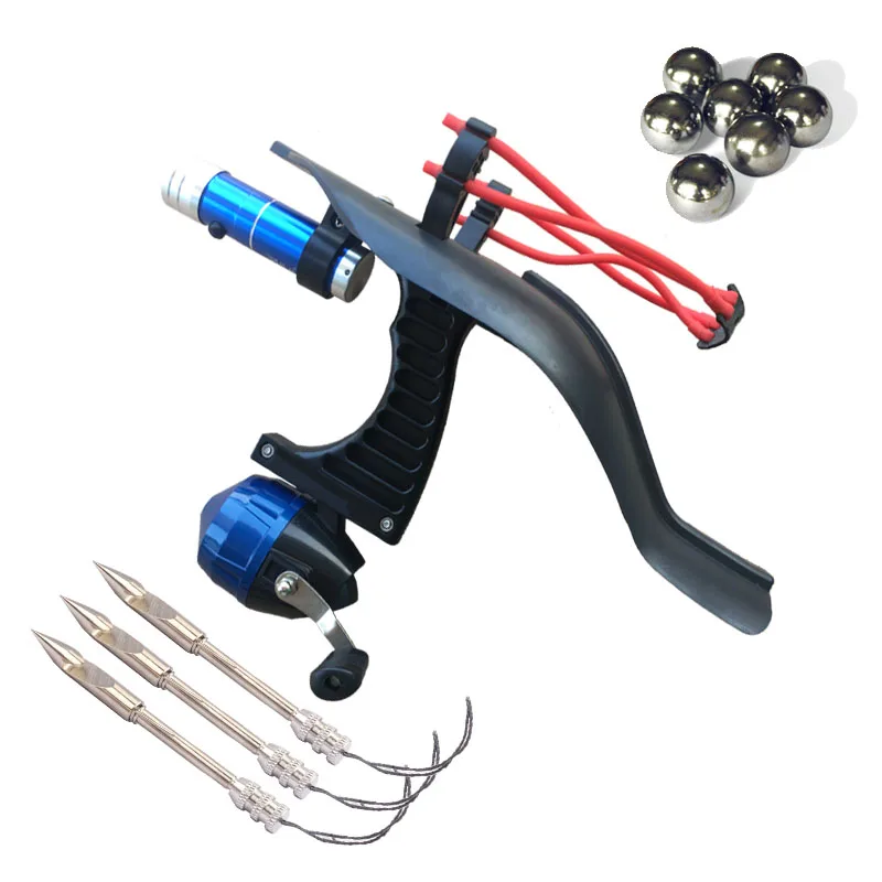 Slingshot Hunting Bow Catapult ABS Plastic Multifunction Steel Ball Ammo Arrow Shooting Sightscope Crossbow Fishing HVIP