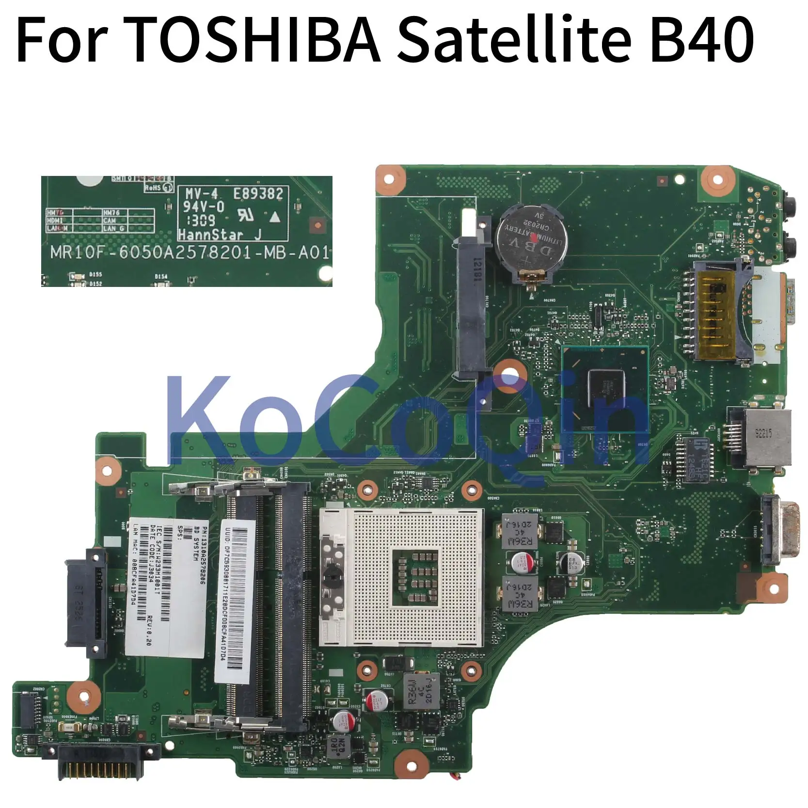 

KoCoQin Laptop motherboard For TOSHIBA Satellite B40 B40-A Mainboard 6050A2578201-MB-A01