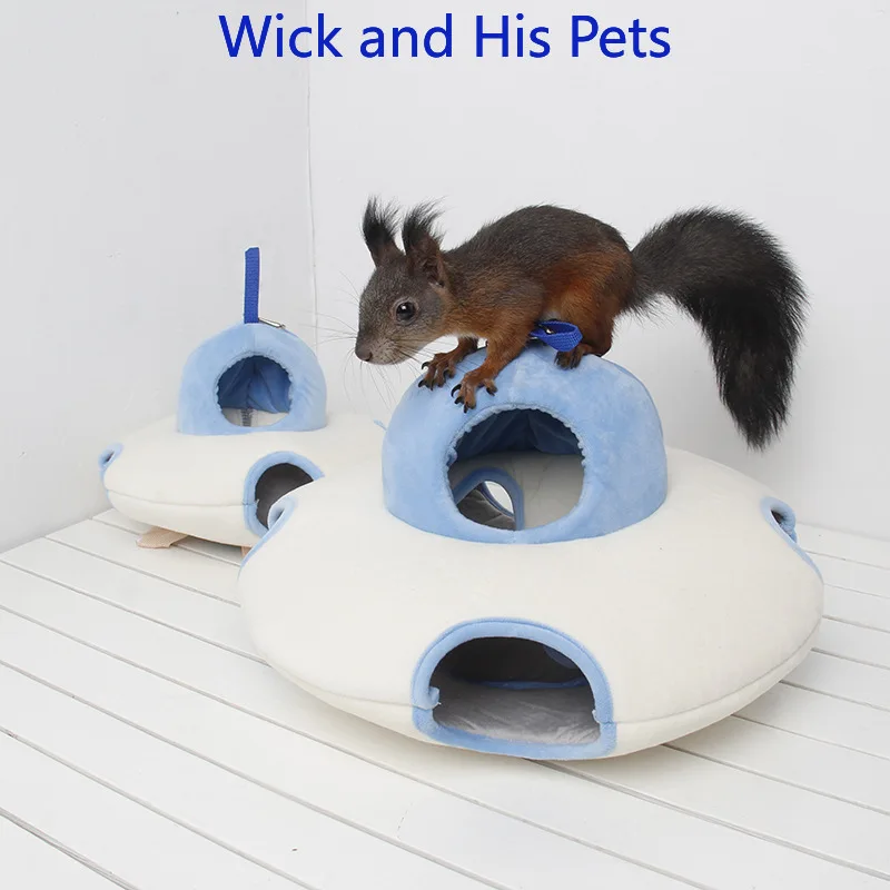 Small Pet Nest Hamster Warm Flying Saucer Hammock Winter Honey Trap UFO Can Hang Multi-layer Toy Hanging Nest Small Animal Bed