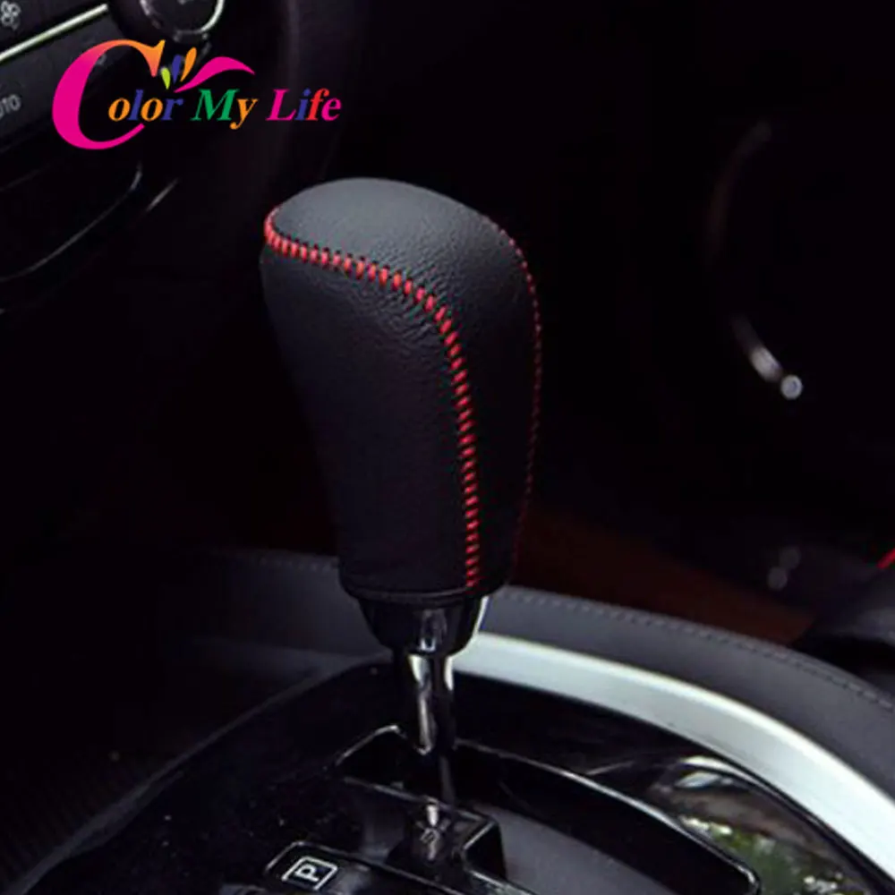 Leather AT Shift Knob Cover for Nissasn Qashqai J11 Dualis 2 J10 Xtrail X-Trail T32 Murano Gear Head Shift Collars