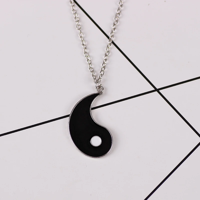 الأزياء يين يانغ تاي تشي زوجين قلادة النمط الصيني جولة لصق قلادة المختنق أفضل صديق الصداقة مجوهرات هدية عيد ميلاد