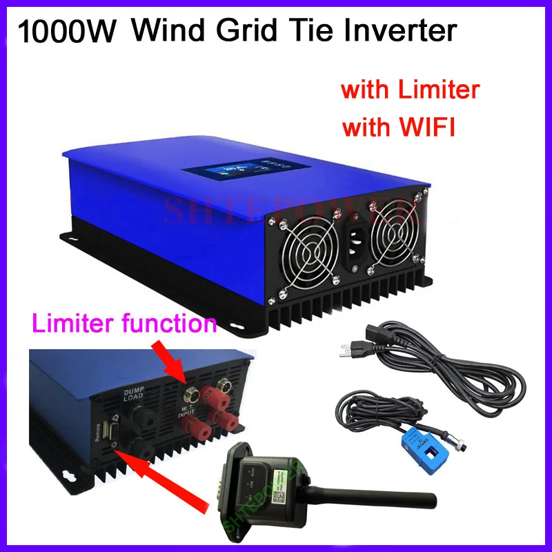 1000W Wind Power Grid Tie Inverter with Dump Load Controller/Internal Limiter for 24v 48v 60v AC DC Wind Turbine Generator