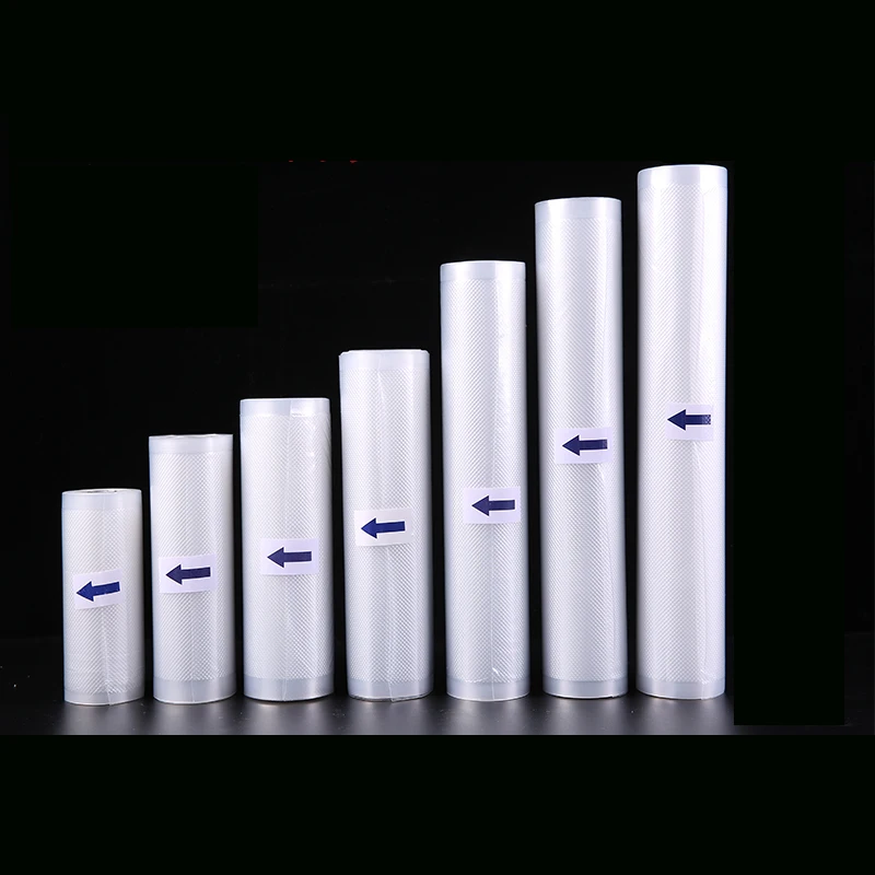 Tas Vakum Panjang 500Cm untuk Tas Penyimpanan Makanan Bertekstur Segel Vakum Tas Segel Dapur Rumah Tangga 5 Gulung untuk Rumah