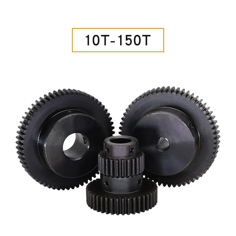 Module 1 Motor Gear 1M-30T SC45#Carbon Steel Material Blackening Spur Gear Bore Size 5/6/6.35/7/8/10/12/12.7/14/15/16/17 mm