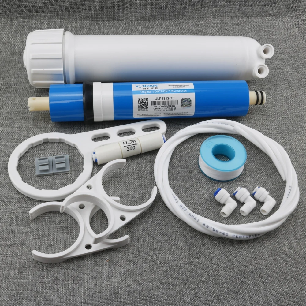 Water Treatment Cartridge RO System Set 75GPD Vontron ULP1812-75 NSF/ANSI Reverse Osmosis Membrane Element + Housing + Parts