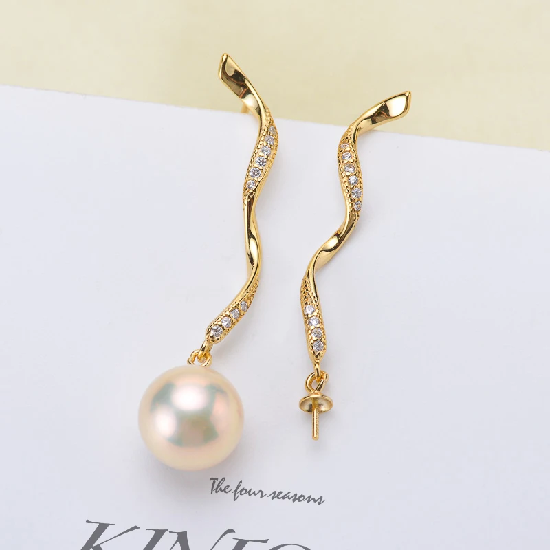 

Twist Design Pearl Earrings Findings Women DIY Pearl Earrings Jewelry Making