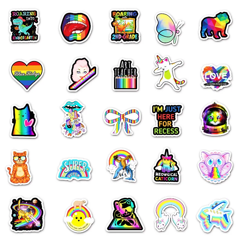 50/100pcs/pack Rainbow Sexy Graffiti Stickers for Gay LGBT Aesthetics Laptop Phone Skateboard Luggage Bike Sticker Decal Kid Toy