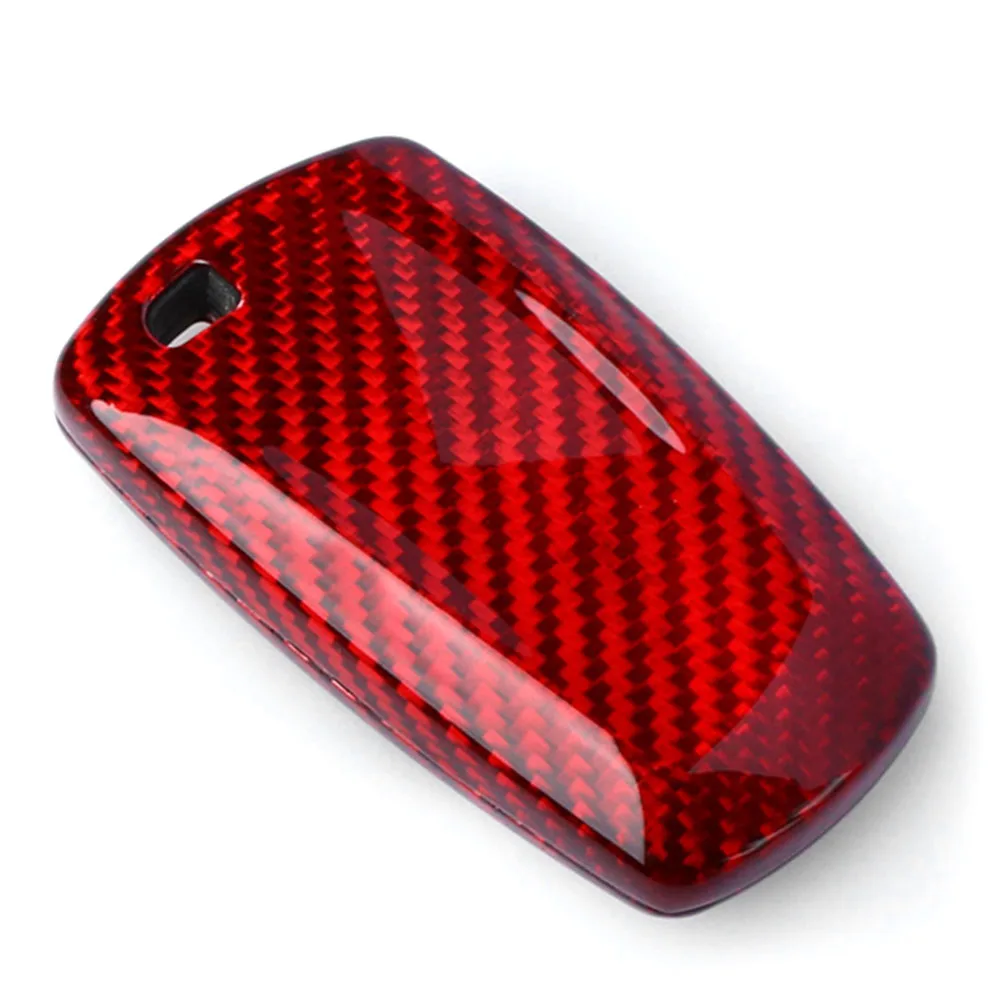 For BMW 1 3 5 6 7 Series Remote Key Case Shell Red Carbon Fiber Cover X3 X5