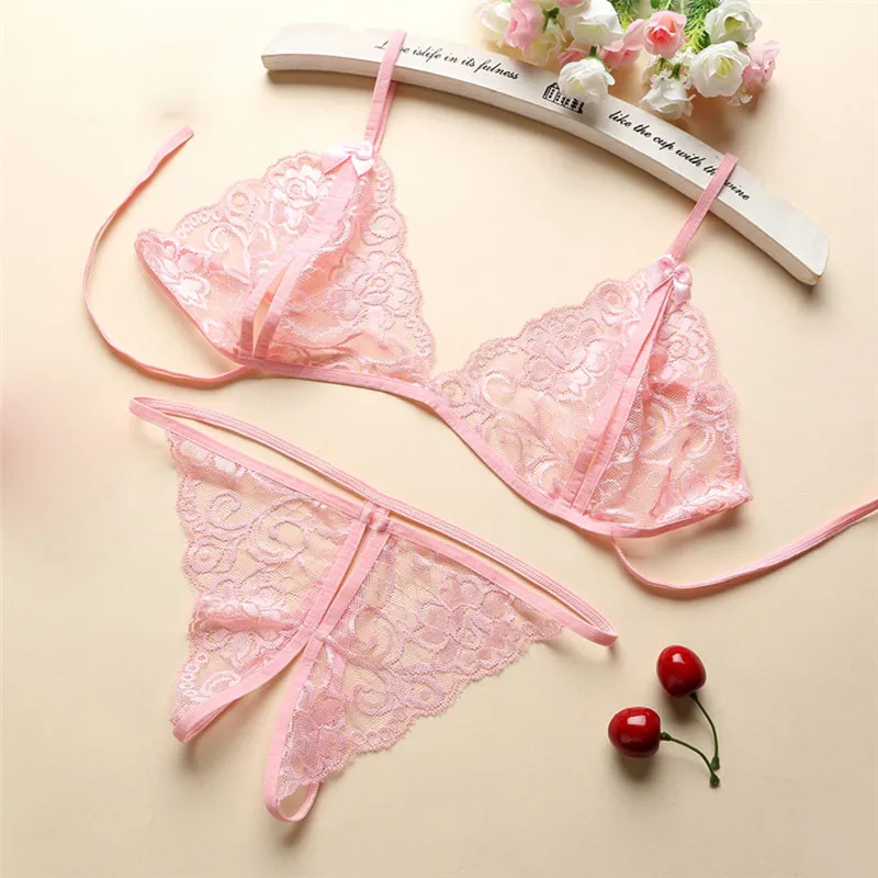 Lace Lingerie Set Sexy Women Open Bra Intimo Donna Sexy Hot Erotic Porno Exotic Apparel Transparent Lenceria Langerie Underwear