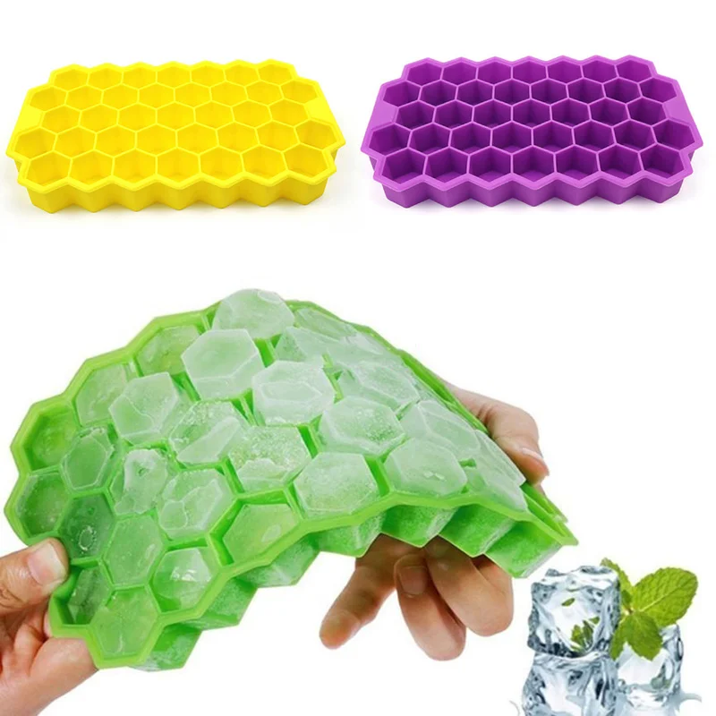 37 Cubes Molds Silicone Ice Cube Honeycomb Ice Cube Maker Mold for Ice Cream Party Cold Drink Cocktail Whiskey Popsicle Molds