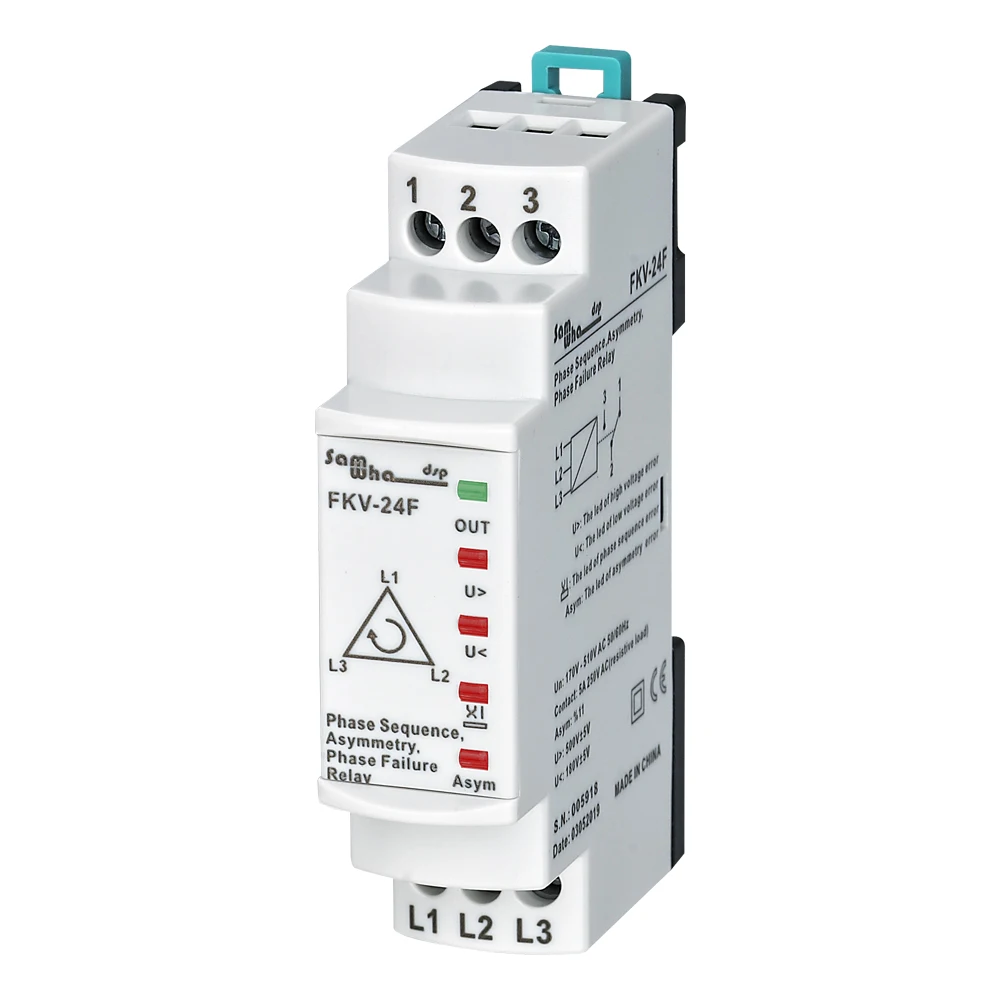 Samwha-Dsp FKV-24F 3*380V (Non-Neutual) Over&Under Volt, Phase Failure, Phase Asymmetry (Fixed 11%), Phase Sequence Relay