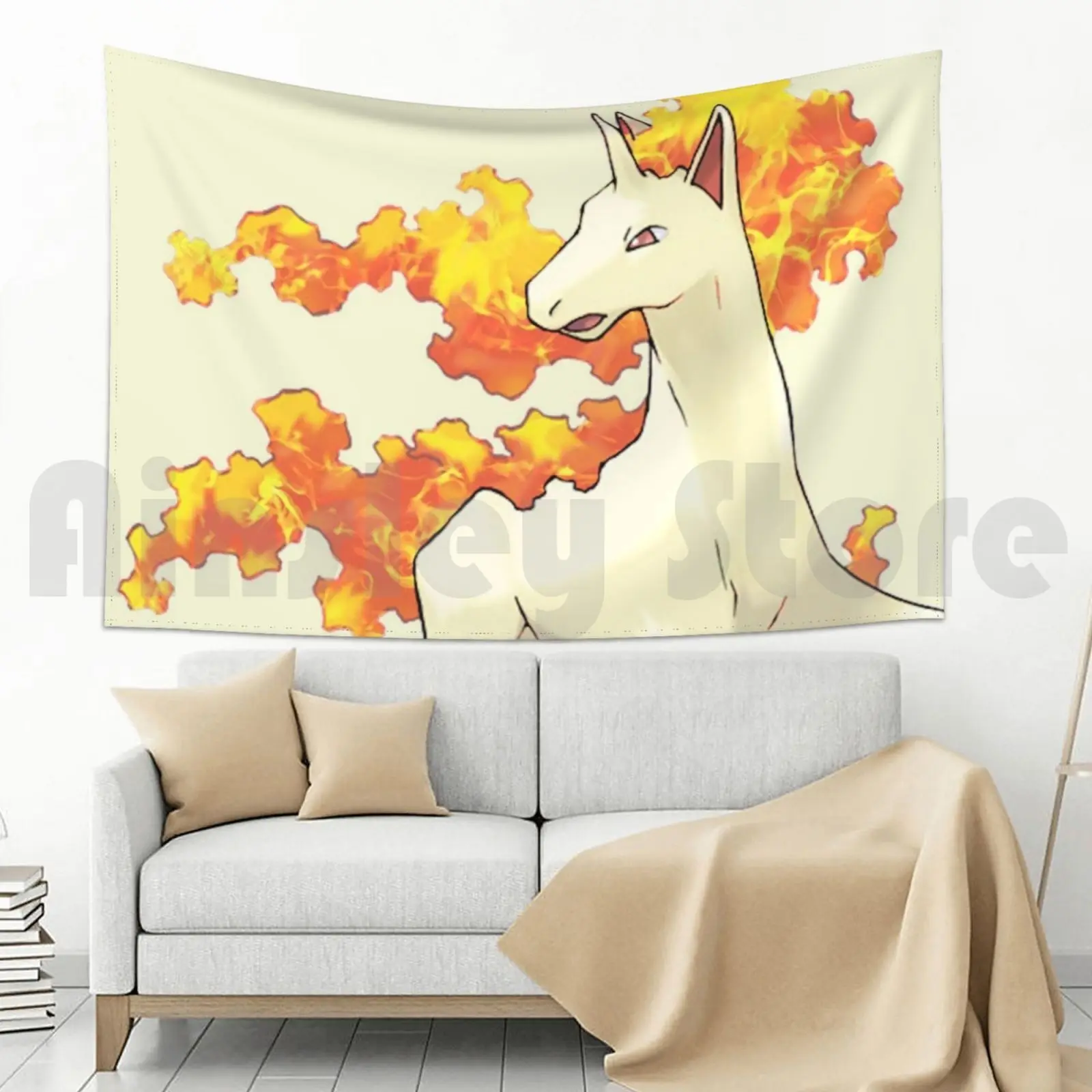 نسيج Rapidash المخصص Rapidash Horse Flames Fire