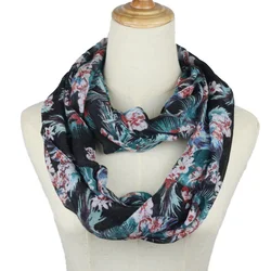 Lenço infinito feminino cachecol anel estiloso flor loop cachecol snood lenço de pescoço