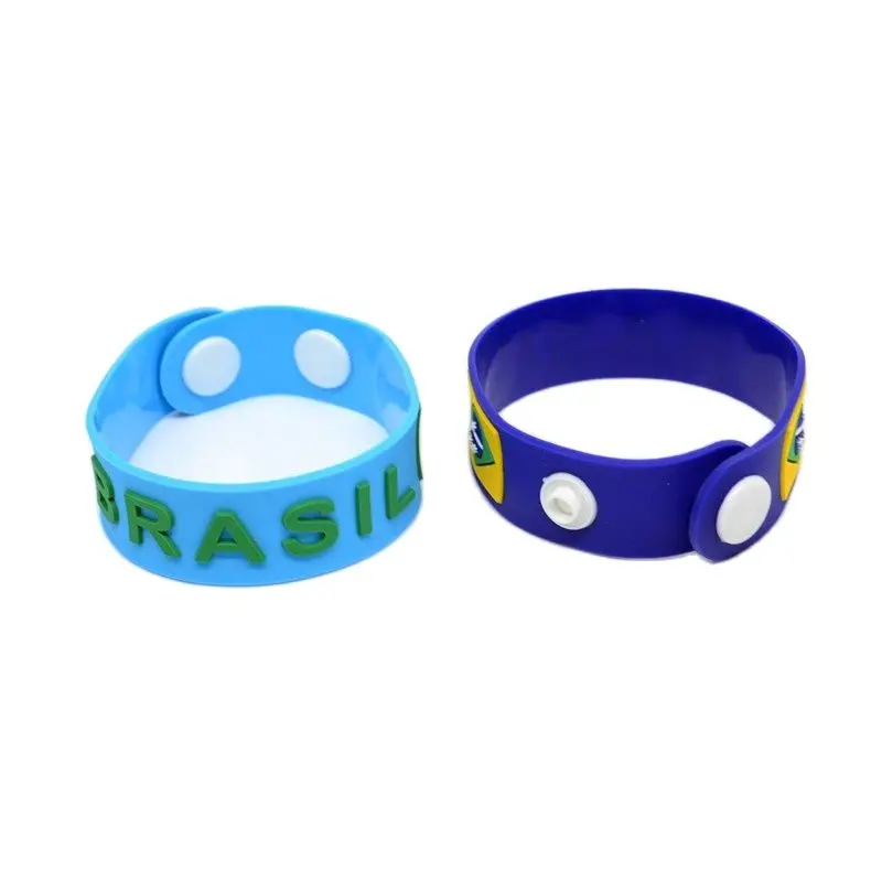 Sport Brazil National Team Soccer Football Fans Bracelets Brazilian Flag Wristband Rubber Fashion Jewelry