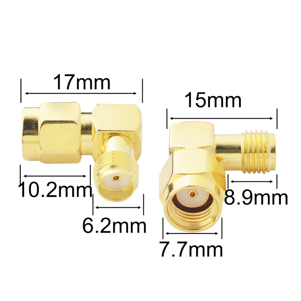 10 قطعة RF محول RP SMA التوصيل ذكر دبوس إلى SMA أنثى الزاوية اليمنى موصل اقناع