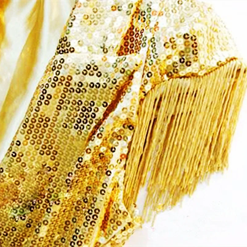 Silver Gold Sequins Fringe Vest Tops Groups Singer Stage Performance Clothing Jazz Dance Team Tassel Vests Bar Nightclub Costume