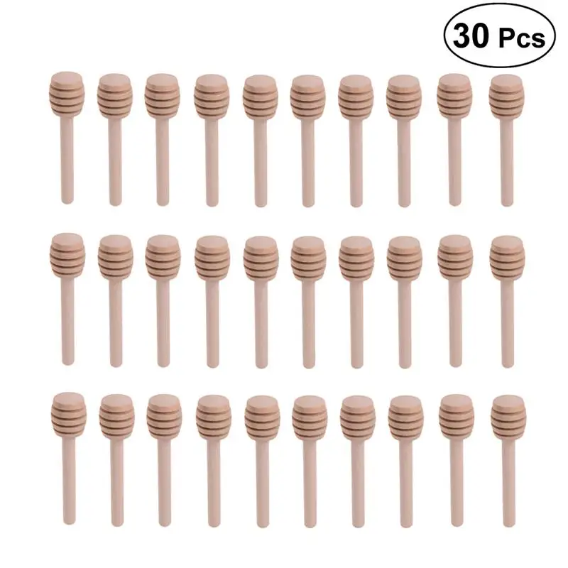 30pcs 8cm Long Mini Wooden Mini Comb Stick Jam Mini Dippers Mini Comb Spoon Stick For Jam Mini Wooden Mini Comb Stick