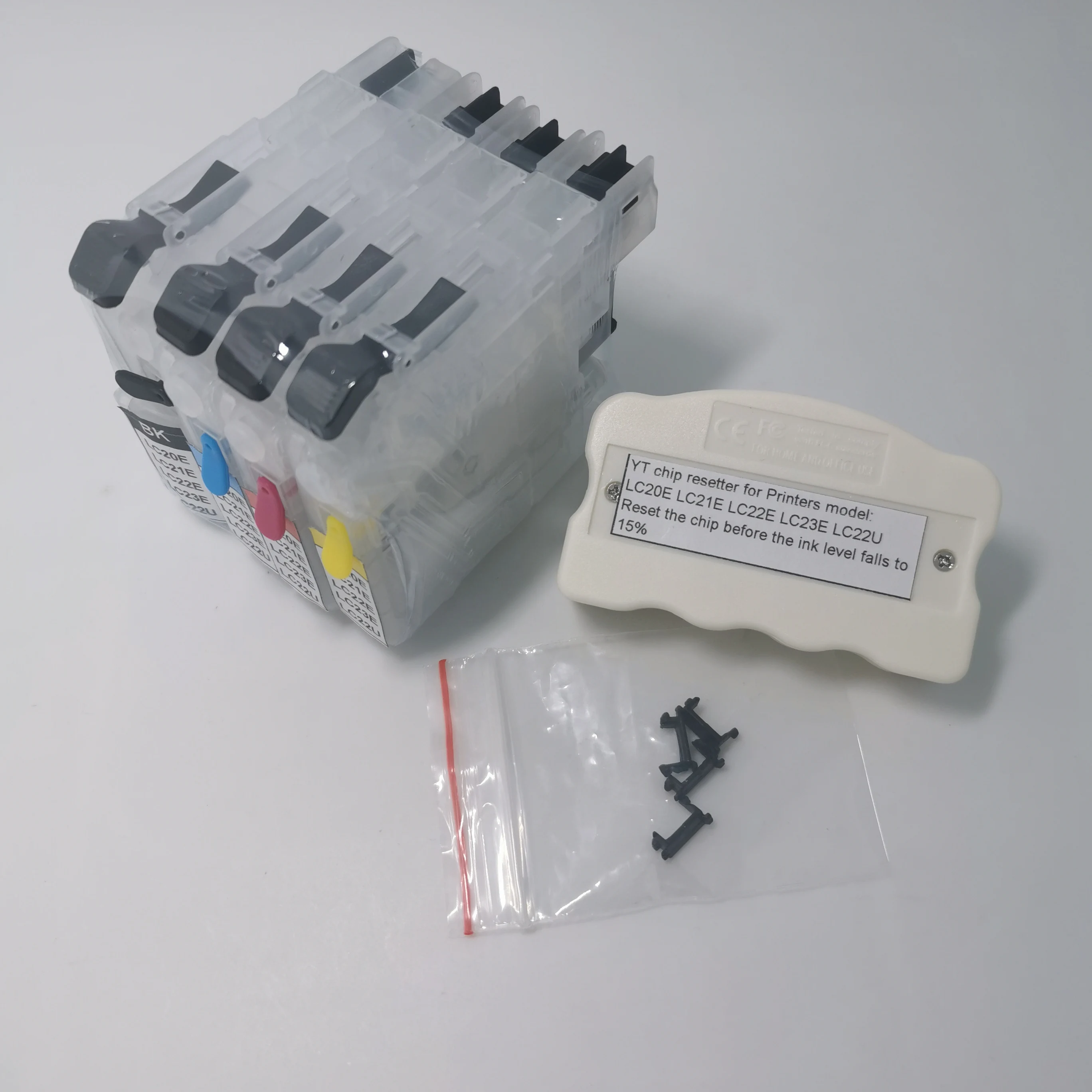 

Empty Ink Cartridge without Chip + Chip Resetter for Brother LC22E LC22U LC20E LC21E LC23E