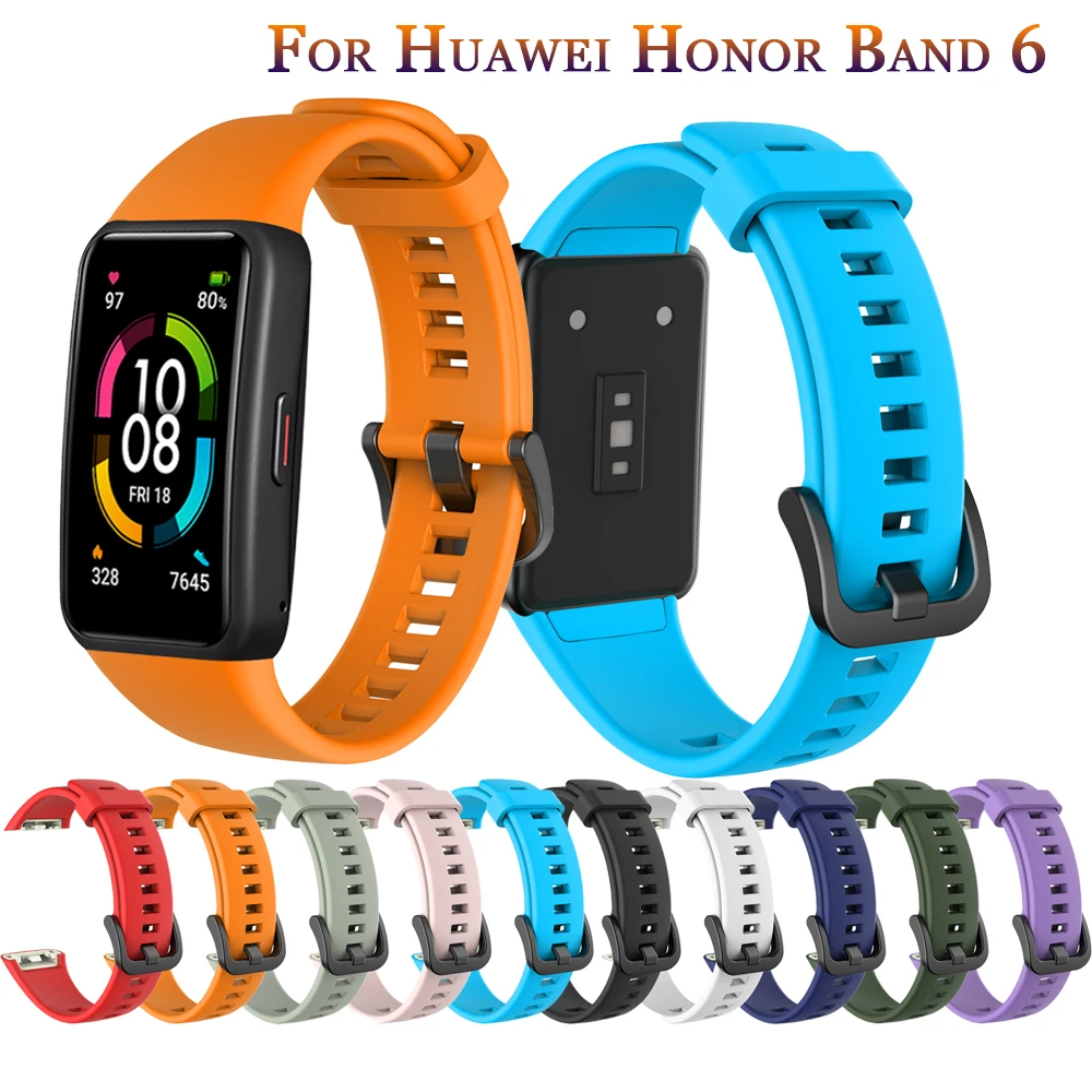 Sport Silicone Watchband For Huawei Honor Band 6 SmartWatch Wristband Replacement Original For Huawei Band 6 Strap Bracelet Band