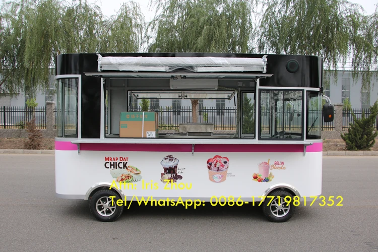 Commercial จีนไฟฟ้ารถบรรทุกอาหารมือถือน้ำแข็งครีมอาหารรถเข็นธุรกิจสำหรับขาย
