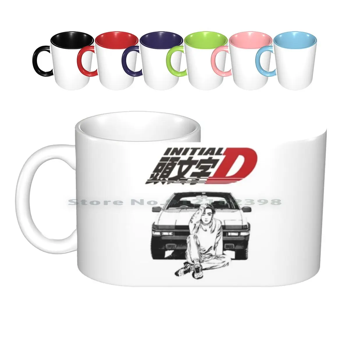 Initial D Ceramic Mugs Coffee Cups Milk Tea Mug Initial D Initial Race Drift Anime Cartoon Meme Tofo Japan Manga Ae86 Drive Car