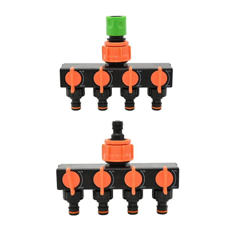 Garden hose splitter 4 way tap cranes garden tap Irrigation valve Quick connector adapter 1pcs