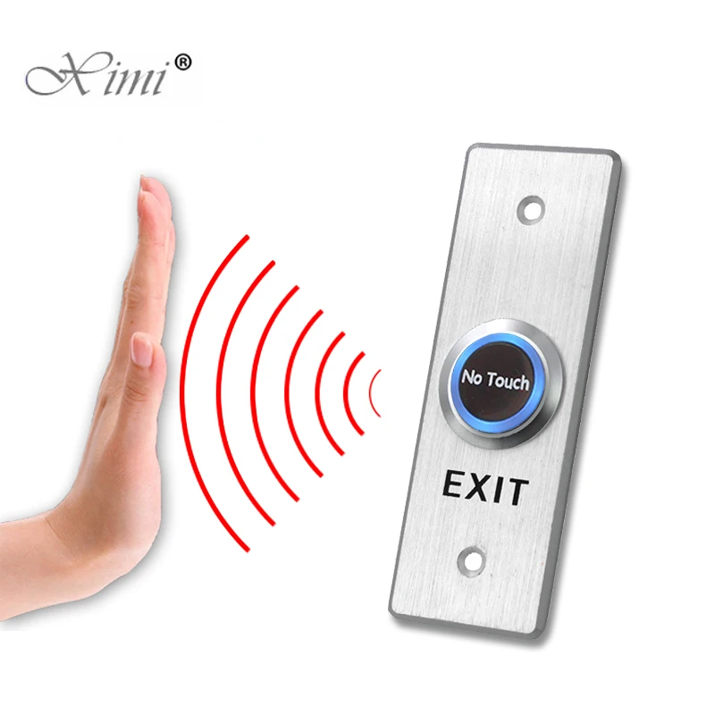 

Aluminum alloy Access Control Exit Button Release Exit Switch No Touch Infrared Exit Button Door Sensor Switch