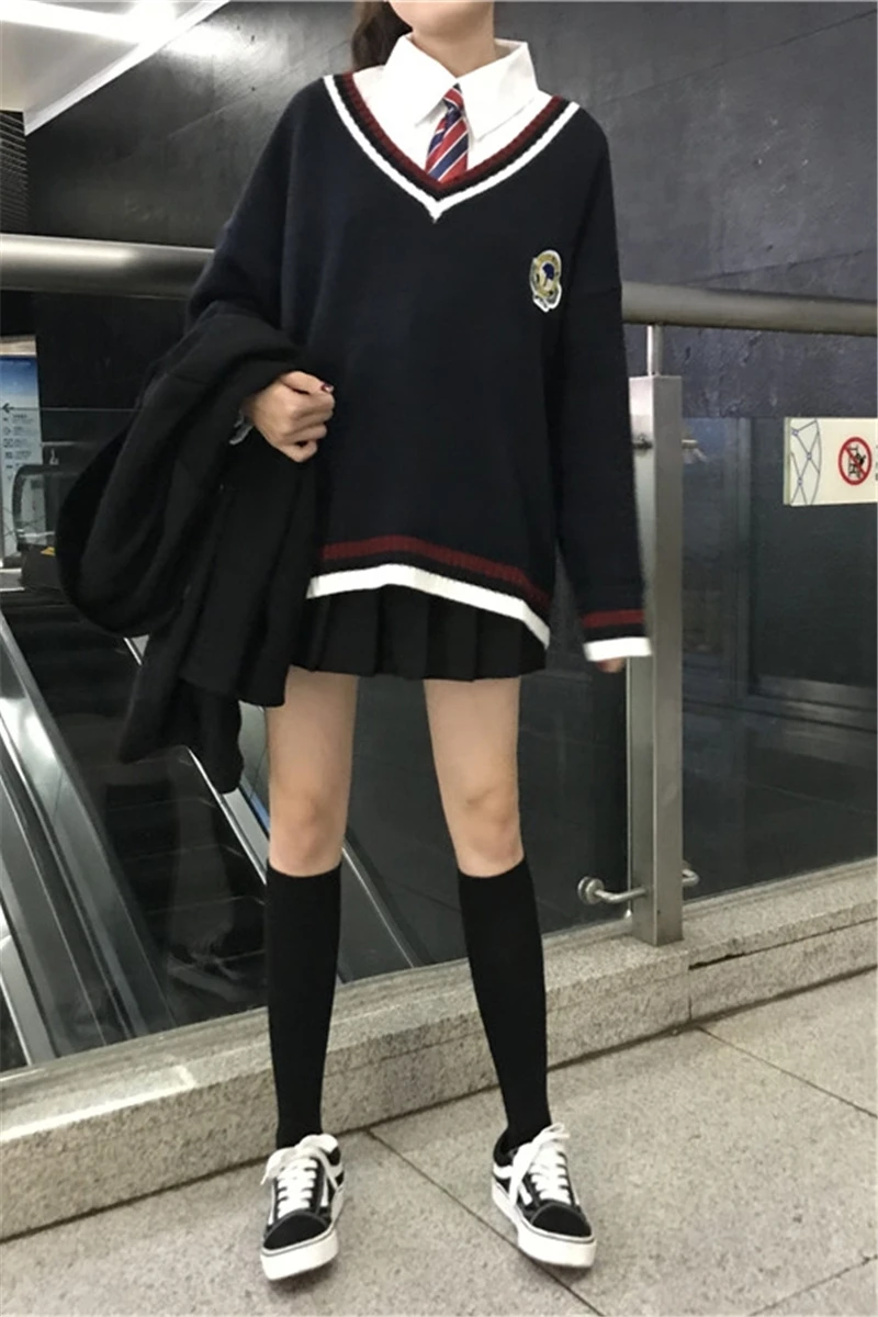 Herbst Hohe Qualität Japanischen Stil Studenten Schuluniform Mädchen Frauen Pullover Langarm JK Schule Uniformen Strickjacken 6 Farben