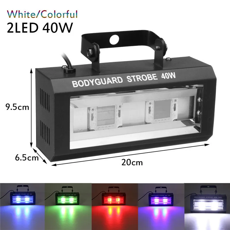 RGB White Strobe Projector DJ Disco Lights 40W 60W 80W 100W Sound Party Light Flash Stage Lighting Effect Strobo For Home Party