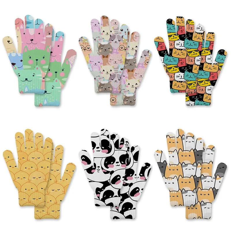 3D Printing Women Men Gloves Breathable Anti-Skid Gloves Outdoor Magic Touch Screen Gloves Knit Labor Protection Gardening Glove