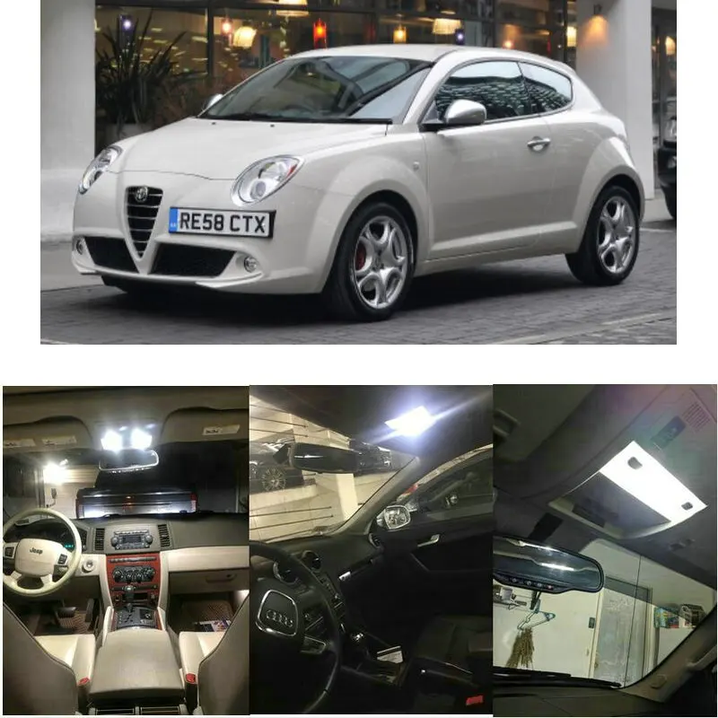 

6x LED interior lighting complete set For Alfa Romeo MiTo (955) trunk glove box make-up mirror lighting error free